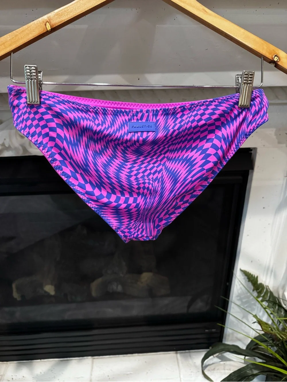 Fabletics Magenta & Violet Optical-Print Sport Reversible Bikini Set
